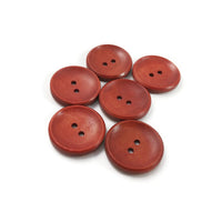 1 inch wooden buttons, 6 sewing buttons, 25mm natural wood button, Dark brown, brown, copper or natural