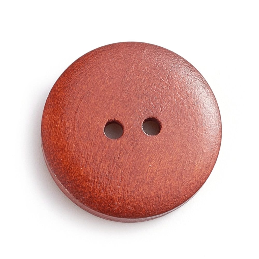 1 inch wooden buttons, 6 sewing buttons, 25mm natural wood button, Dark brown, brown, copper or natural