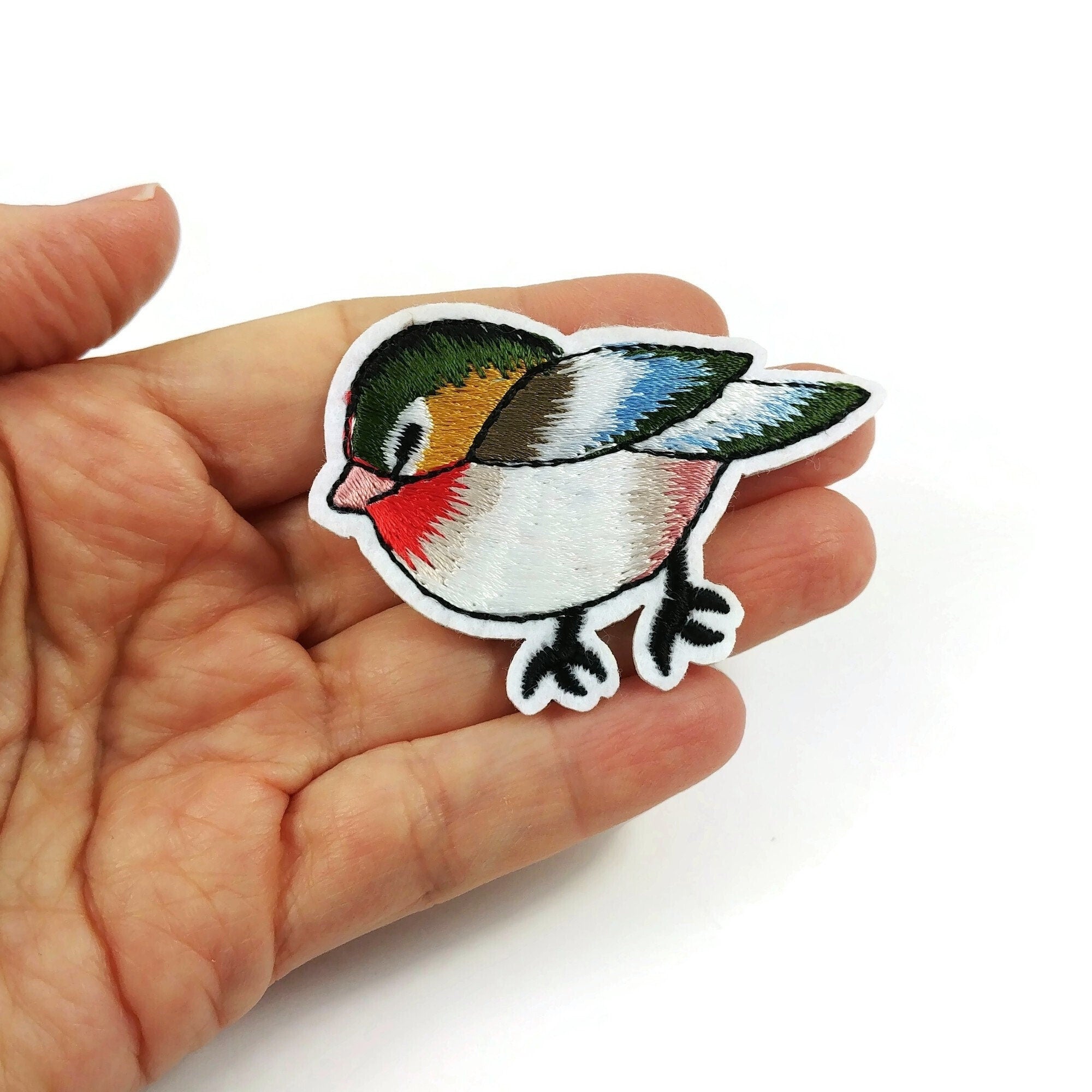 Embroidered Patch Bird Floral Applique Sew On Patches For Jackets