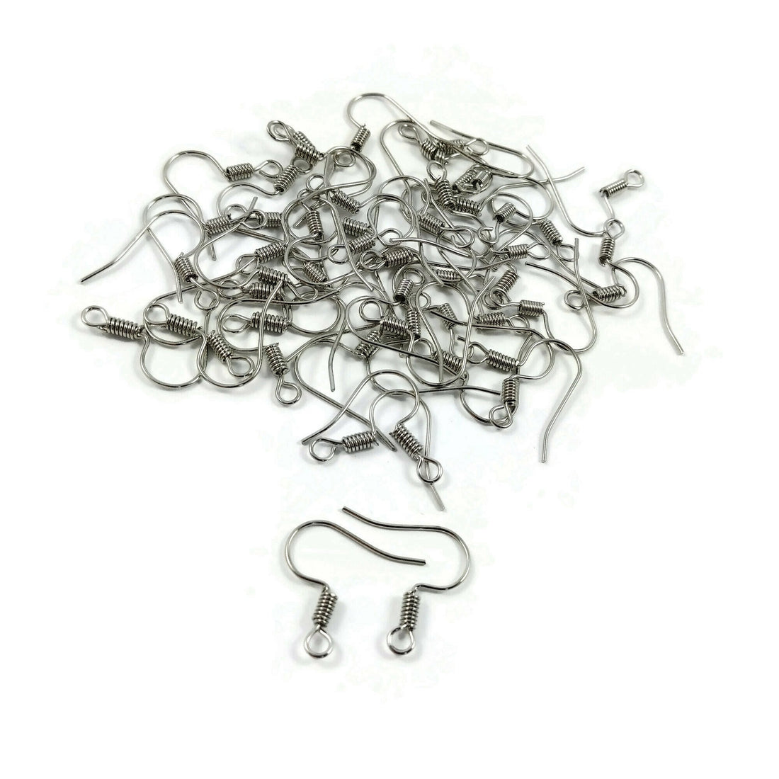 Earring hooks - Silver - Nickel free, lead free and cadmium free ear wire