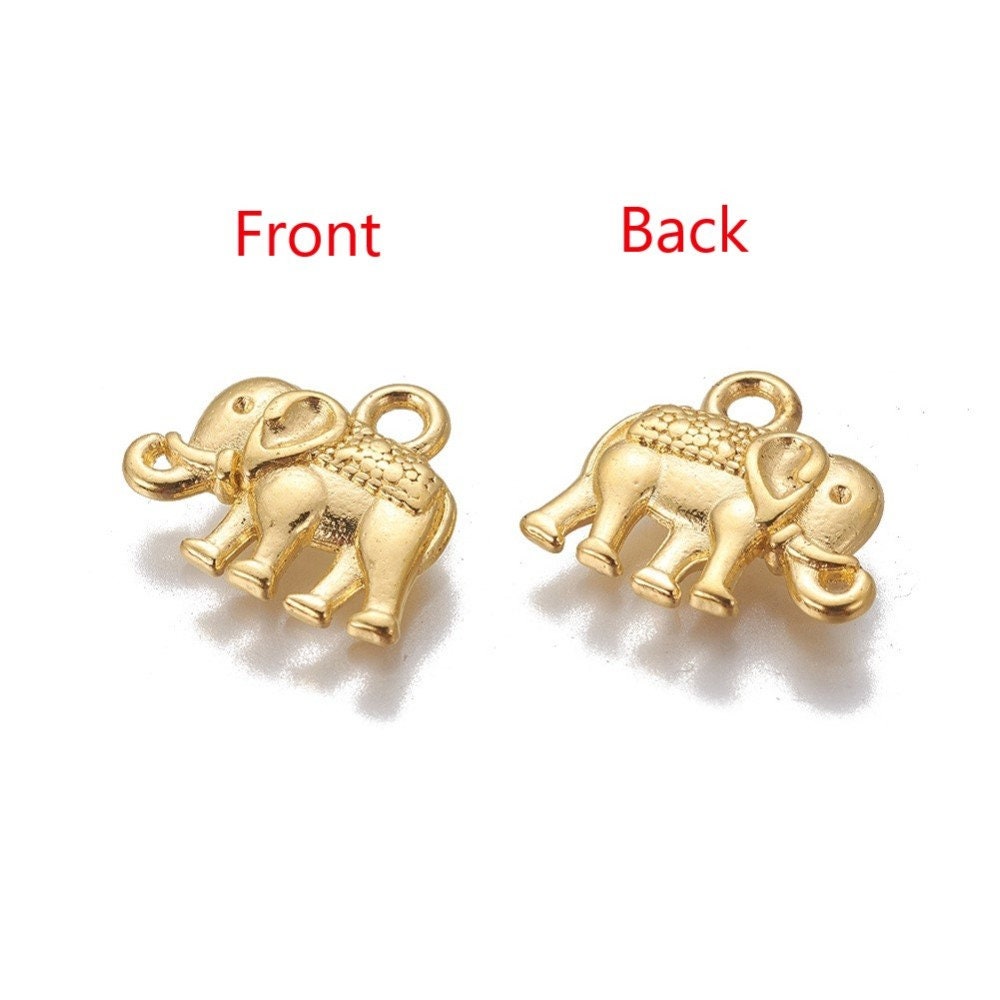Cute elephant charms, 14mm tibetan animal charm, Gold, Silver, Copper, Nickel free metal pendants
