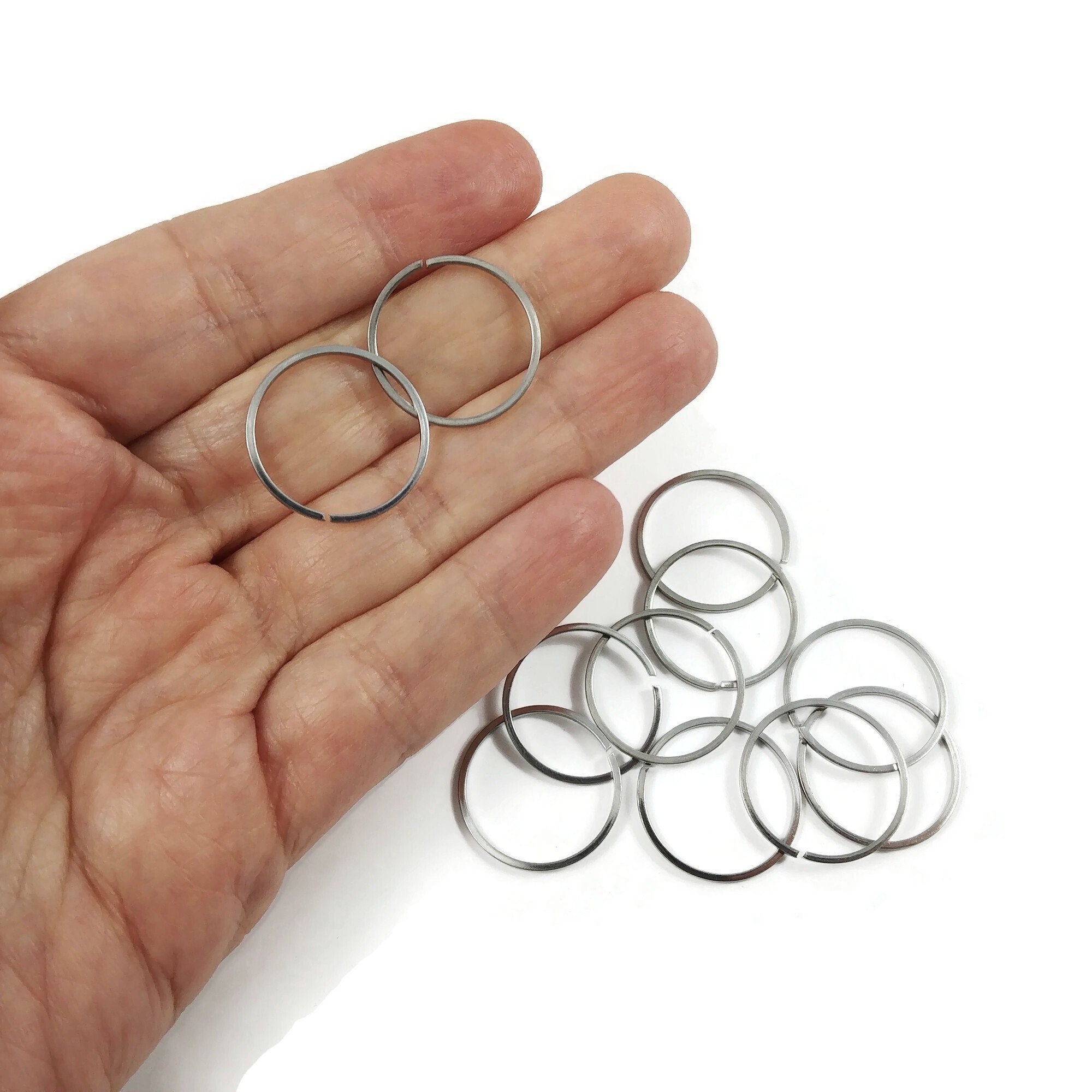 Hugo Split Rings – Open Jump Rings, 304 Hardened Stainless Steel, 10-20mm Large O Rings