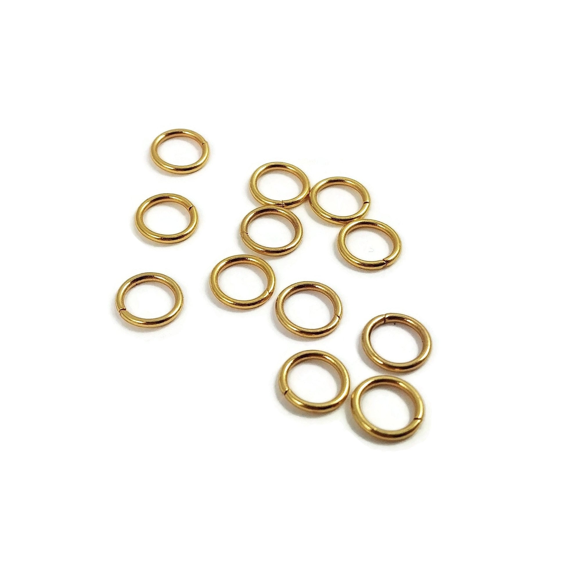 18K gold plated jump ring - 4mm, 5mm, 6mm or 8mm - 50pcs stainless steel jumprings - Jewelry making findings