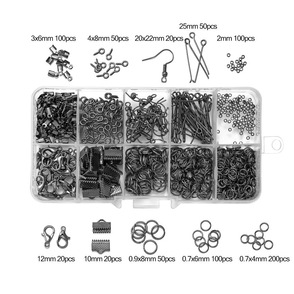 Jewelry making starter kit, 710pcs, Hypoallergenic nickel free findings