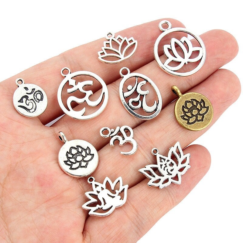 Wholesale SUNNYCLUE 1 Box DIY 10Pairs Lotus Flower Charms Chakra Energy Yoga  OM Charms Earring Making Kit Synthetic Turquoise Beads for Jewellery Making  Hamsa Hand Lucky Charm Loose Spacer Bead Instruction 