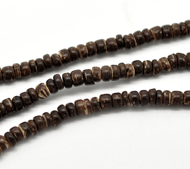 Natural brown coconut wood beads 5mm