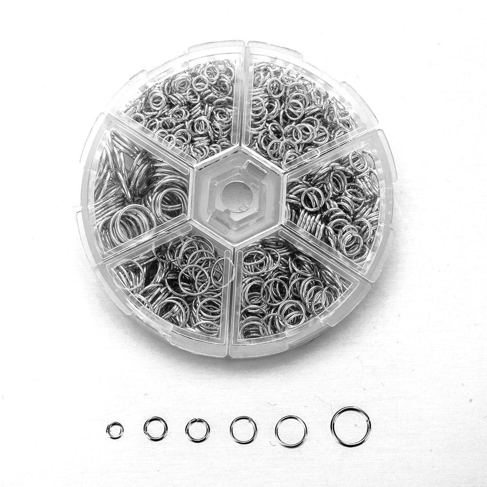 Gold jump ring kit, 1415pcs assorted sizes, Nickel free jewelry findings, 4mm 5mm 6mm 7mm 8mm 10mm