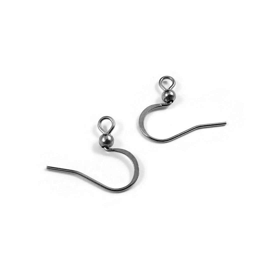 316 Surgical stainless steel ear wire, Flat french earring hooks, Hypoallergenic silver findings, Jewelry making