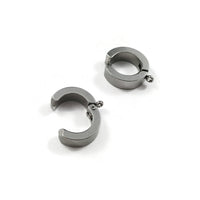 No piercing huggie hoops with loop, Stainless steel clip on ear cuffs