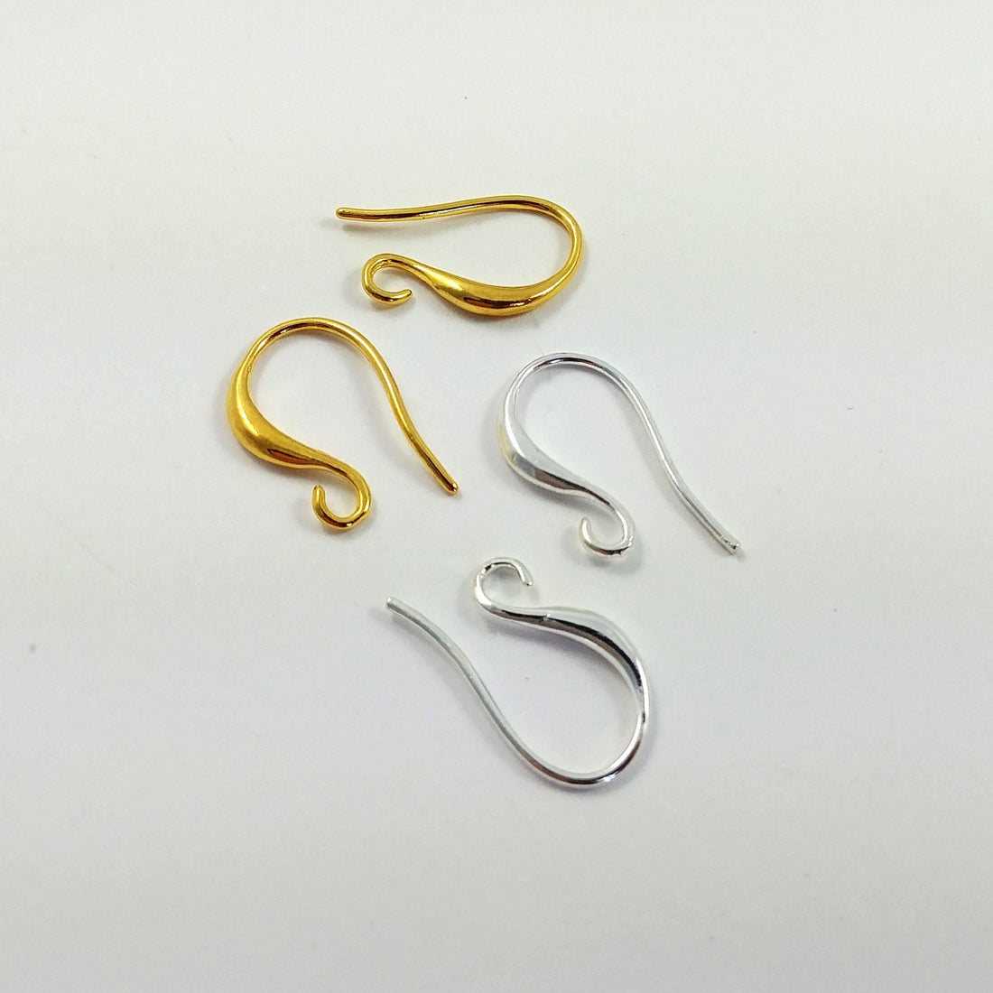 Nickel free earring hooks, Stainless steel ear wire, Gold and silver brass plated, Hypoallergenic jewelry making