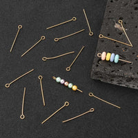Real 18K gold plated eyepins - 20mm, 25mm, 30mm or 45mm - Nickel free jewelry findings - 21 gauge