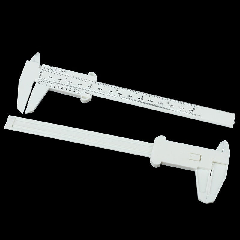 Plastic Vernier Caliper, Jewelry beads gauge measuring tool, Metric imperial scale ruler