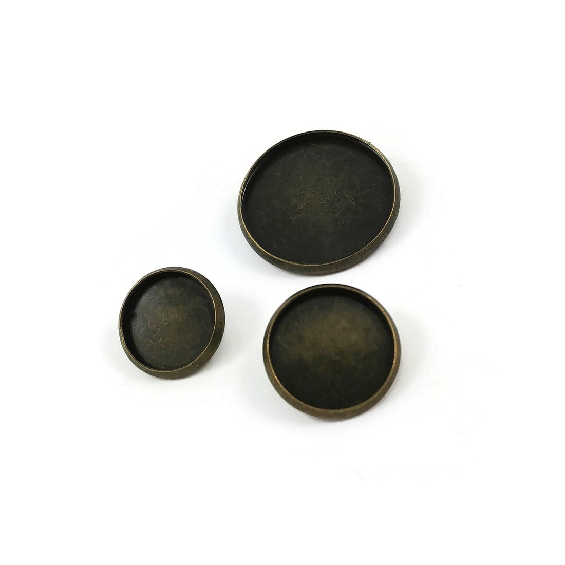 Bronze shank button settings - Make you own buttons - Cabochon bezel