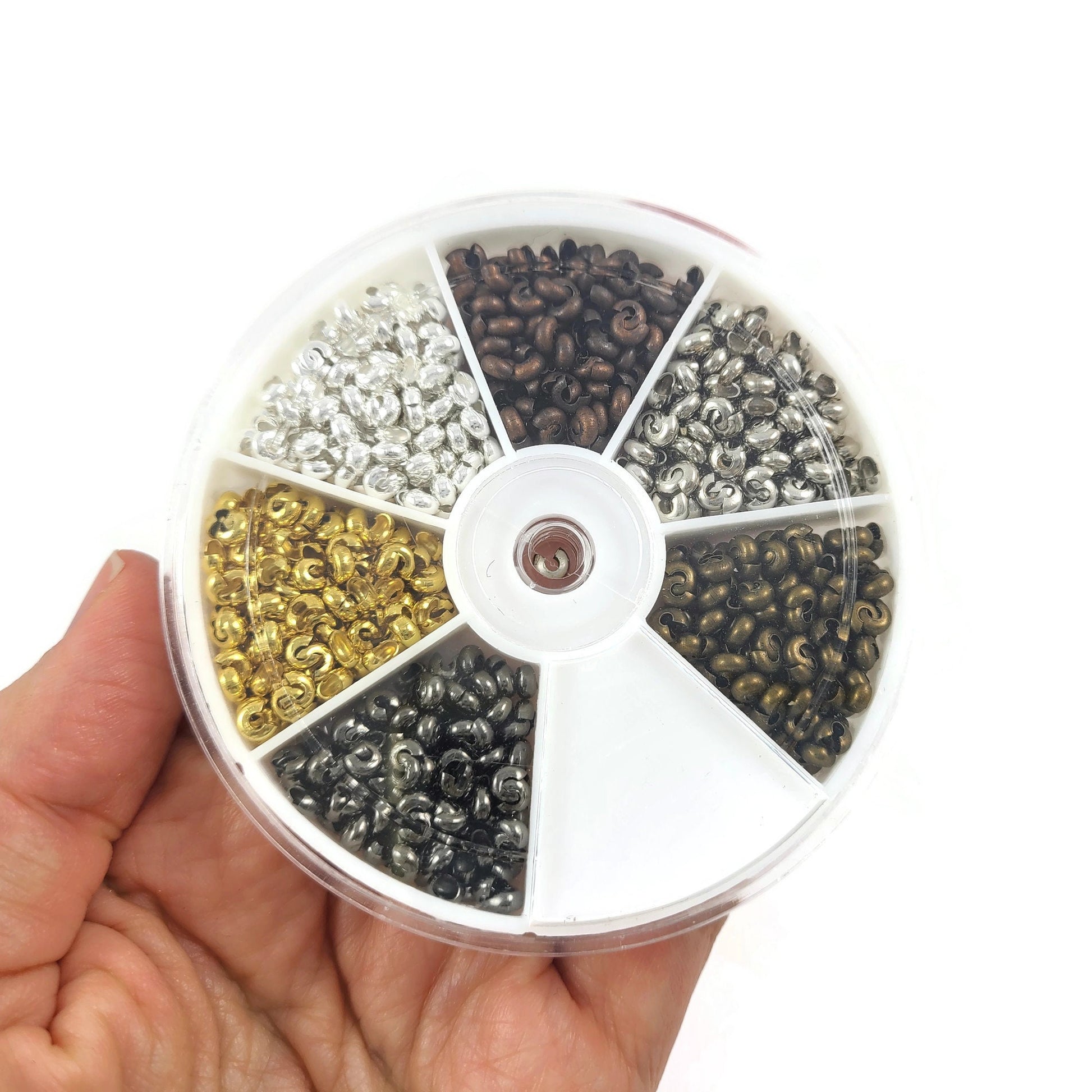 Crimp cover bead kit - Nickel, lead, and cadmium free - Hypoallergenic jewelry making findings - Cord ends