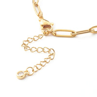 Adjustable paperclip chain bracelet, Gold and silver stainless steel, Bulk lot option for jewelry making