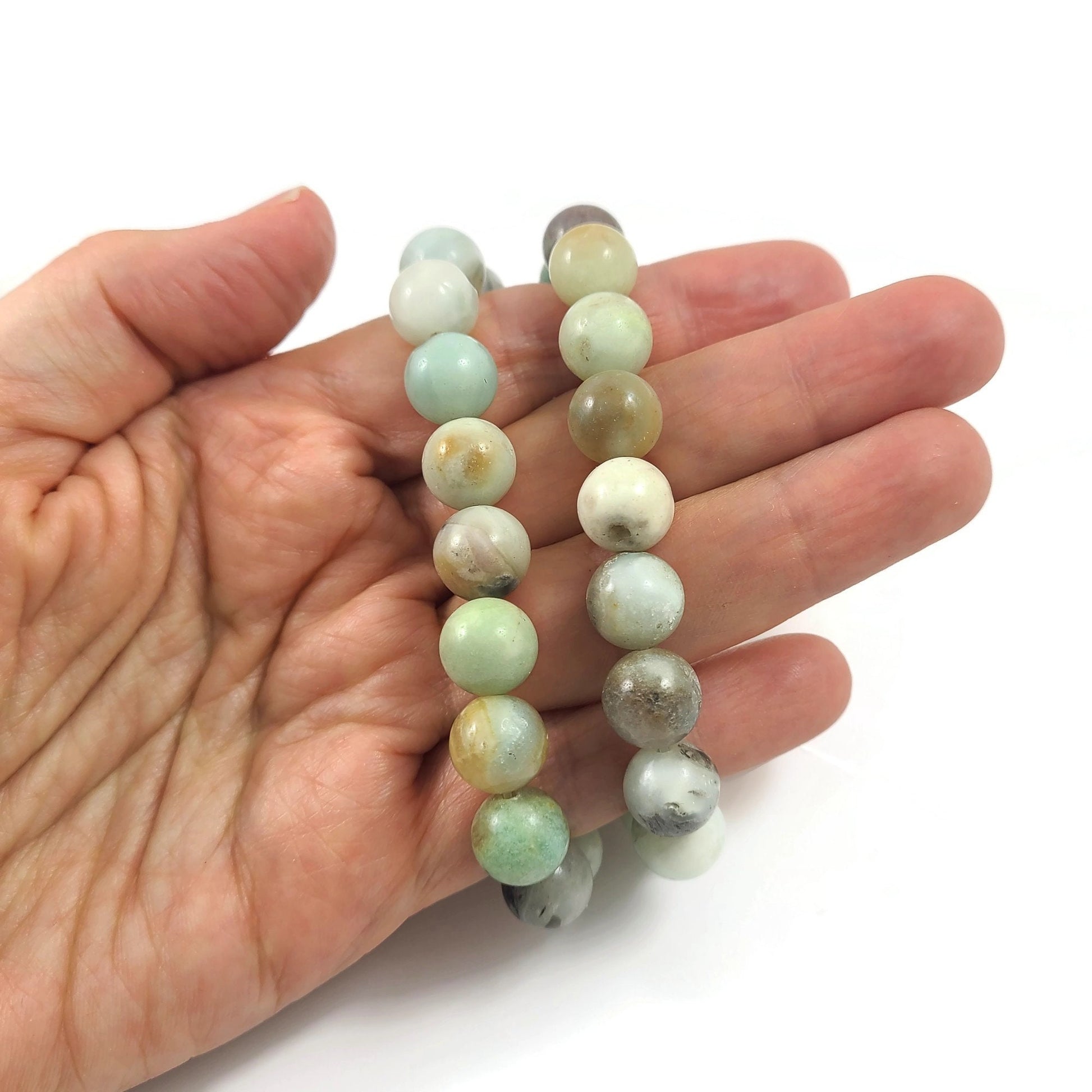 Amazonite round beads 4mm, 6mm, 8mm, 10mm, Polished gemstone beads, Full strand for jewelry making