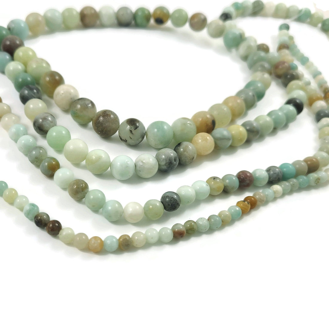 Amazonite round beads 4mm, 6mm, 8mm, 10mm, Polished gemstone beads, Full strand for jewelry making