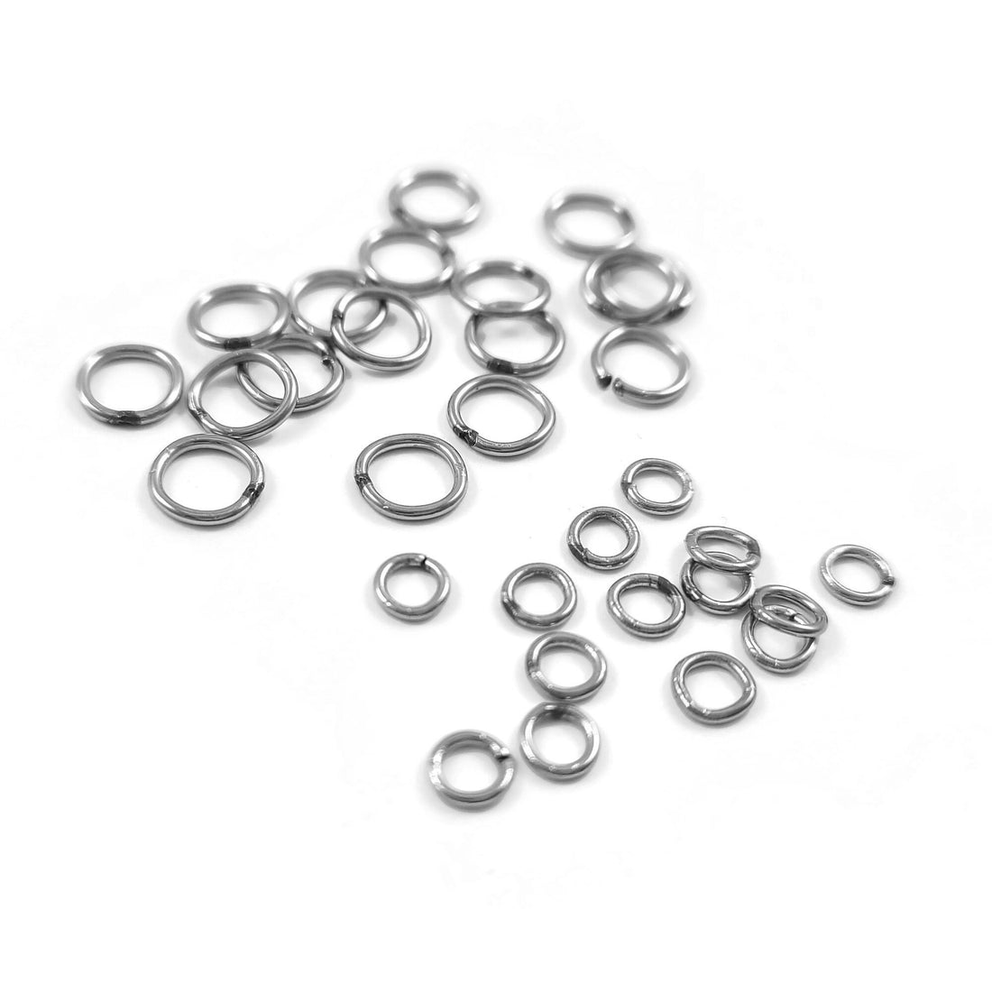 Closed soldered stainless steel jump rings, 4mm, 6mm, Hypoallergenic, tarnish free jewelry findings