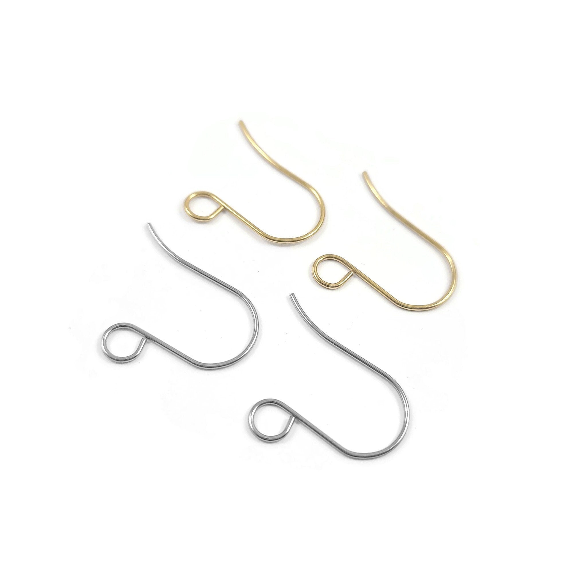 10pcs 316 Stainless Steel Earring Hooks Hypoallergenic Coil Ear Wires  Silver