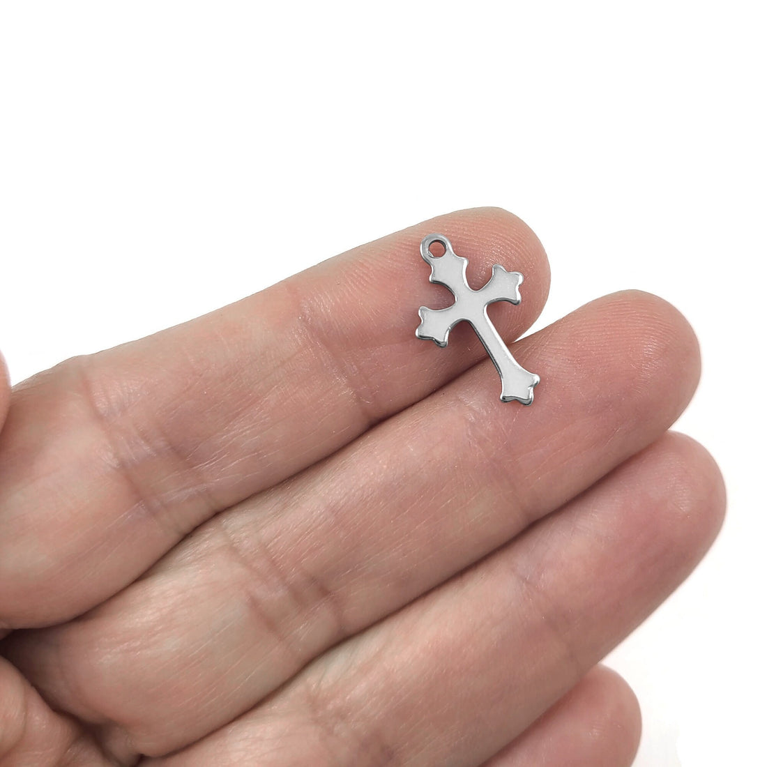 Stainless steel cross charms, Tarnish free, Hypoallergenic, Gothic pendants for jewelry making