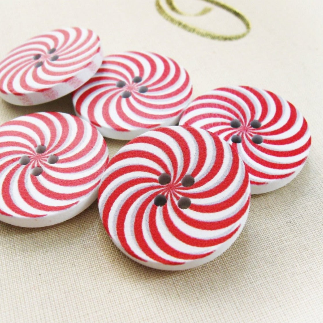 Red Glitter Buttons for Sewing and Crafts