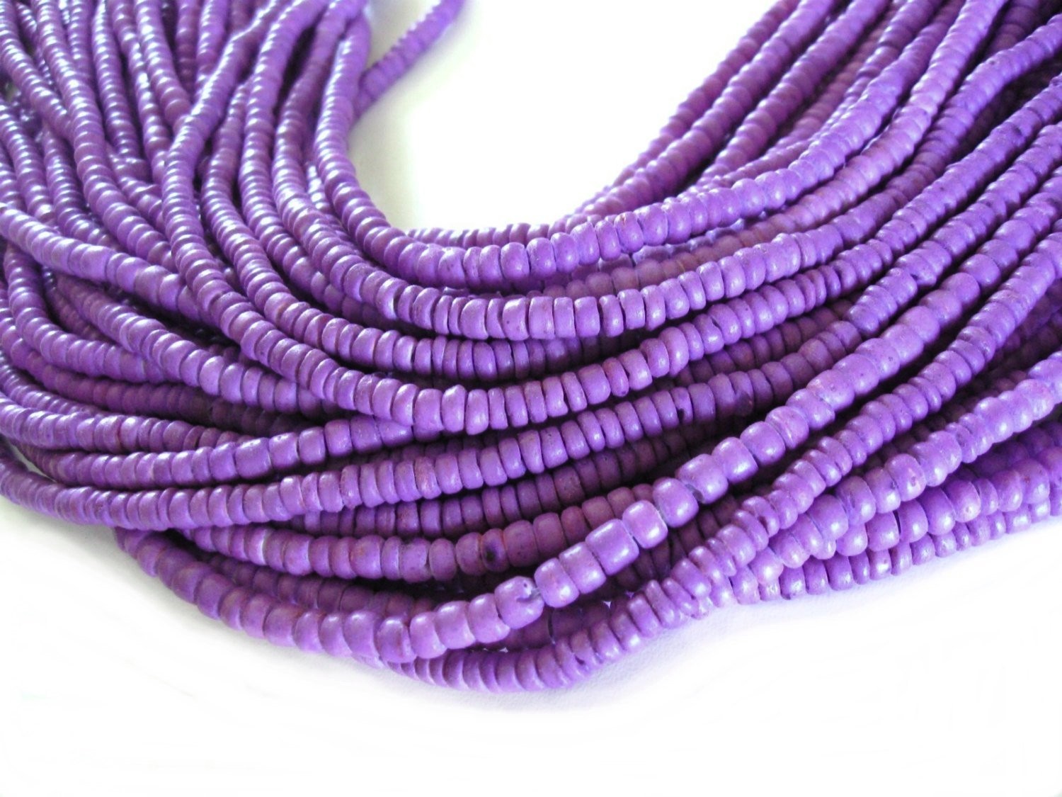 Coconut bead 150 lilac wood Beads - Coconut Rondelle Disk Beads 4-5mm