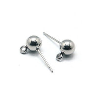 10 Tiges avec boule et anneau en acier inoxydable