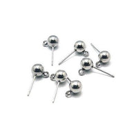 10 Tiges avec boule et anneau en acier inoxydable