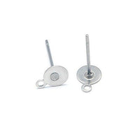 10 Stainless steel earring post with loop - 5mm, 6mm, 8mm, 10mm