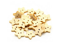 Star button - 10 Wooden craft buttons 13mm