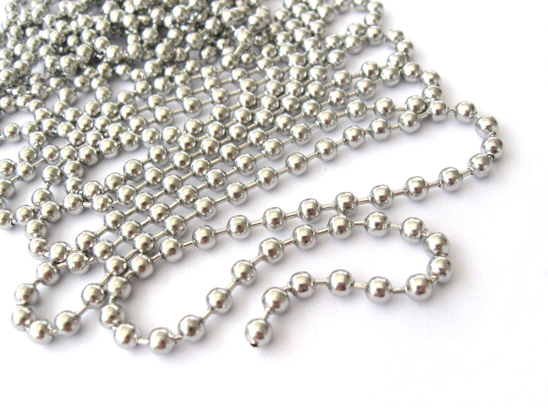 Big Stainless Steel Ball Chain 4mm - 2 meters