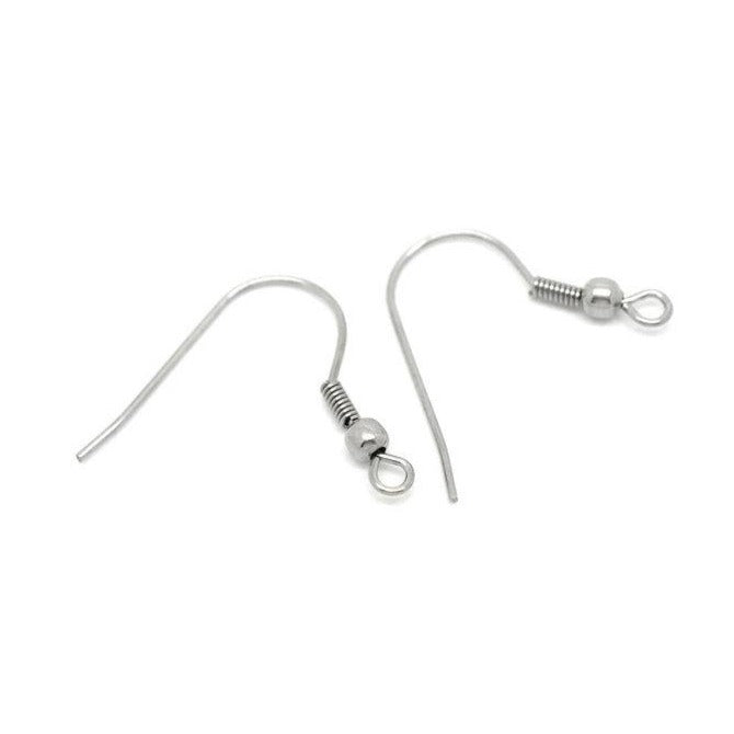Stainles steel gold and silver earring hook hypoallergenic ear line fish  hook
