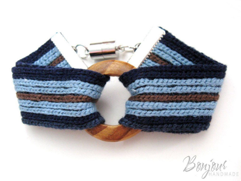 Jewelery tutorial : Bracelet made with wood ring and Gros-grain ribbon