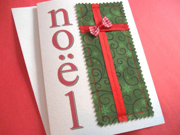 Pretty fabric Christmas cards – free printable and tutorial