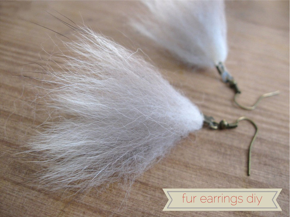 DIY tutorial: Making earrings and a necklace using recycled fur