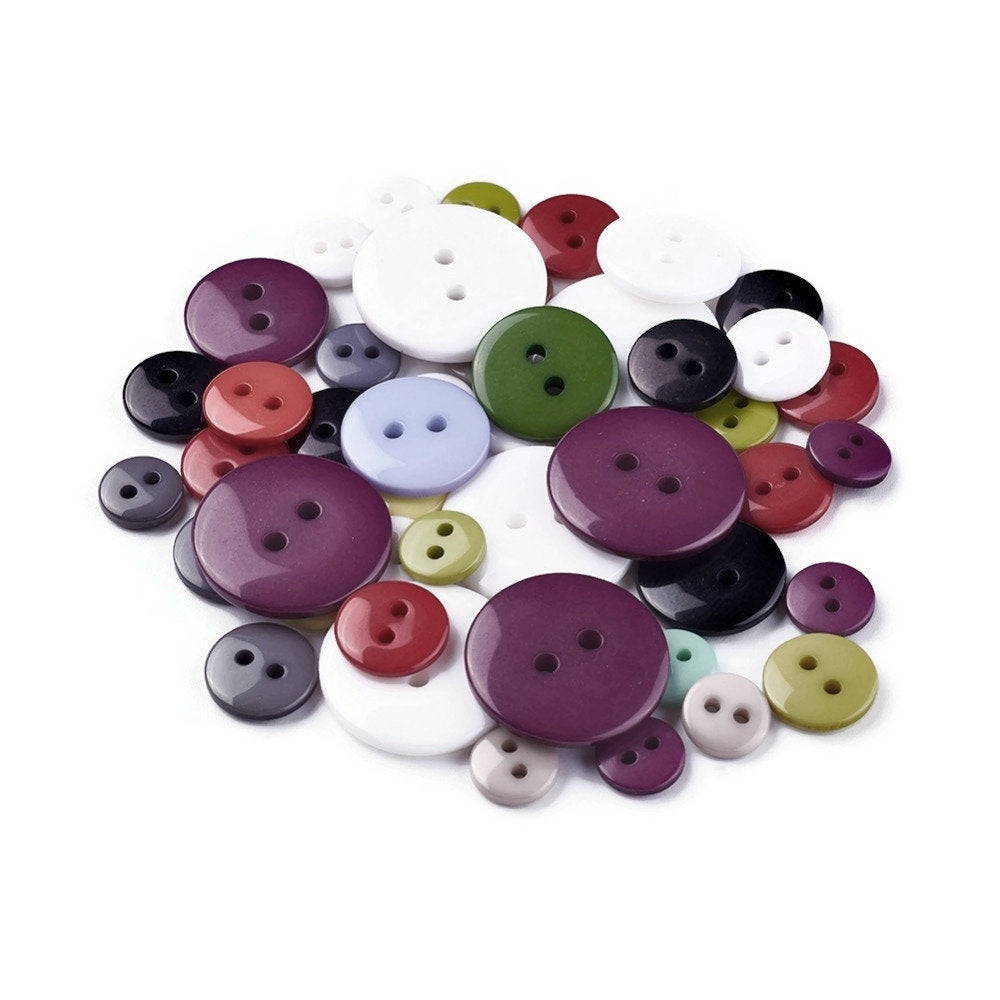 Resin and plastic buttons