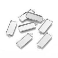 1 Stainless steel rectangle pendant setting