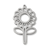 1 pendentif tournesol en acier inoxydable