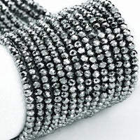 Tiny faceted beads 2mm, Metallic seed bead