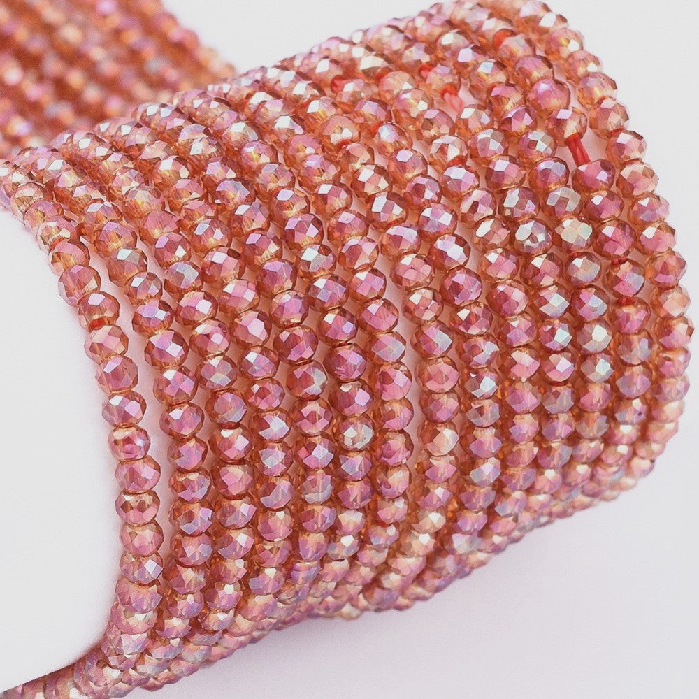 Tiny faceted beads 2mm, Metallic seed bead