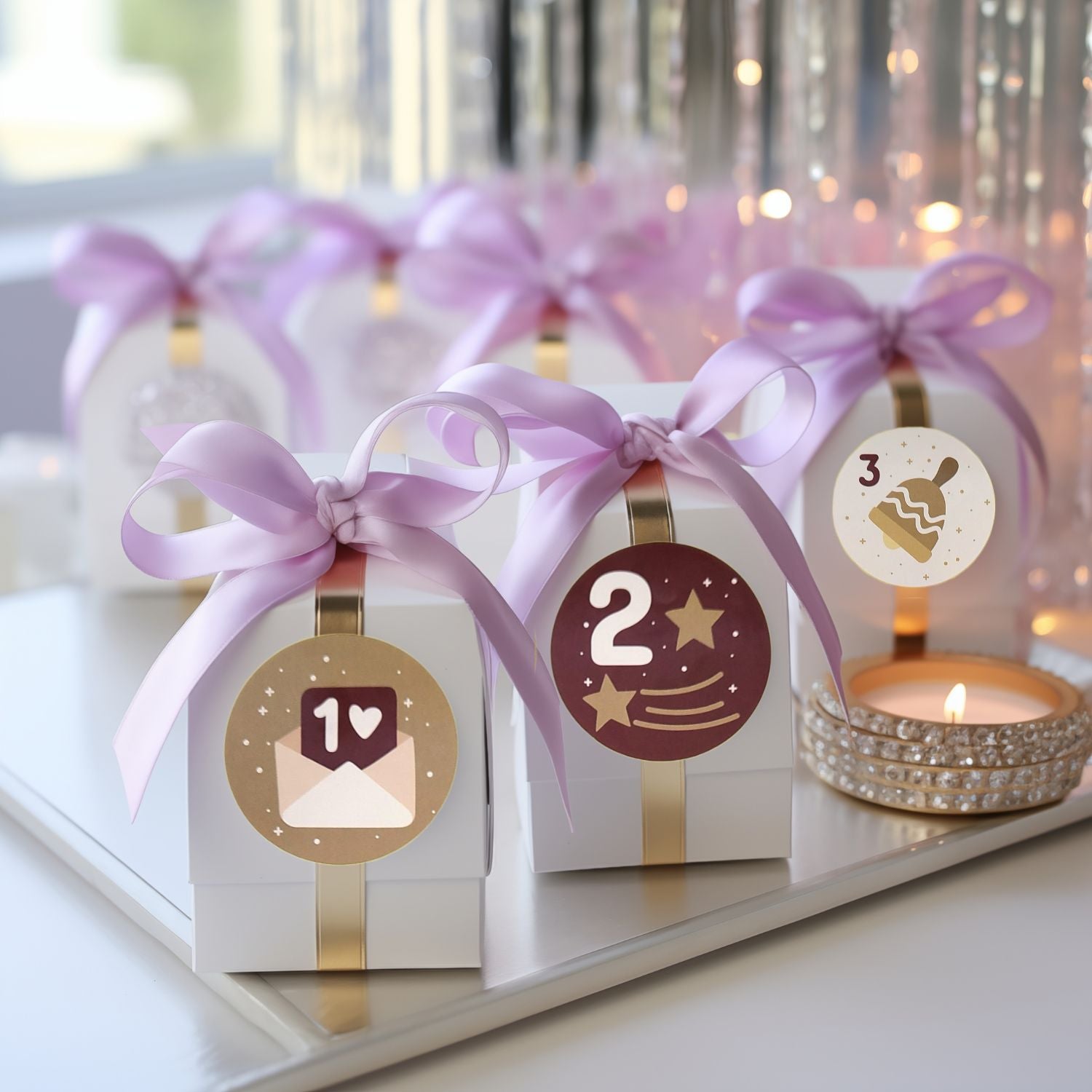 Retro Christmas Advent Calendar Stickers