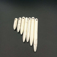 20 White Howlite Stone Beads 40mm Cone