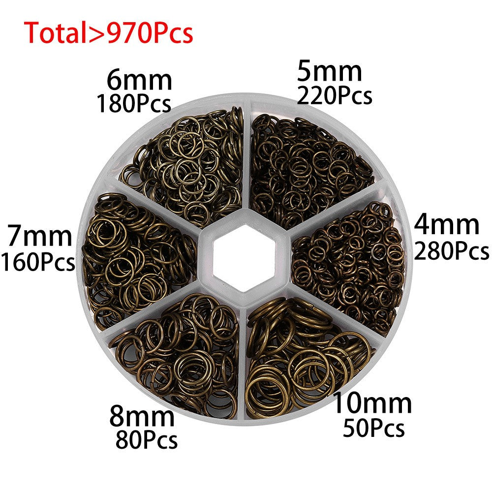 Jump ring kit, 970pcs assorted sizes, Nickel free, 9 colors available