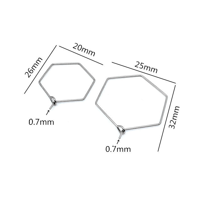 10 Stainless steel hexagon hoops