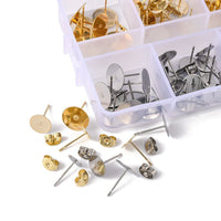 Kit pour la fabrication de boucles d'oreille, Clous et stoppeurs en acier inoxydable
