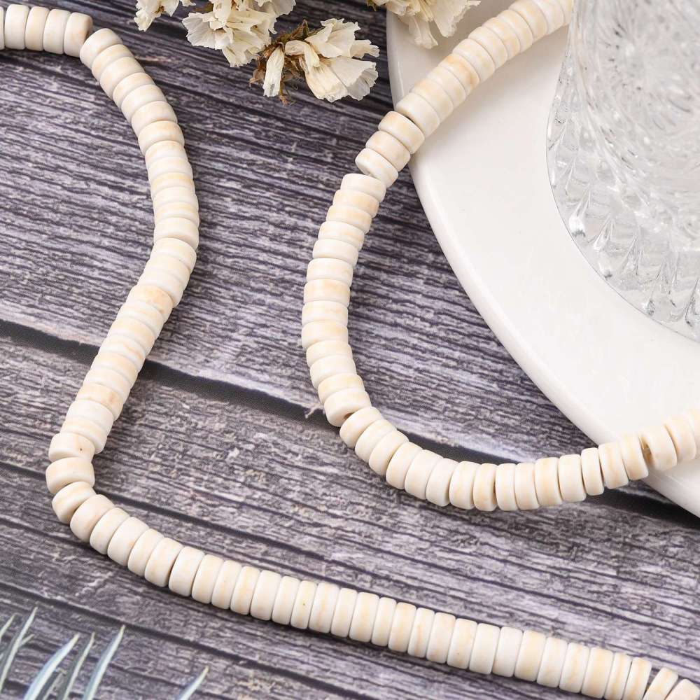 White Turquoise Stone Beads Strands 6mm Rondelle