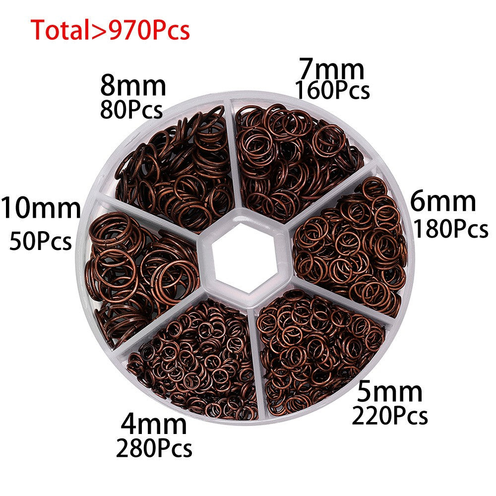 Jump ring kit, 970pcs assorted sizes, Nickel free, 9 colors available