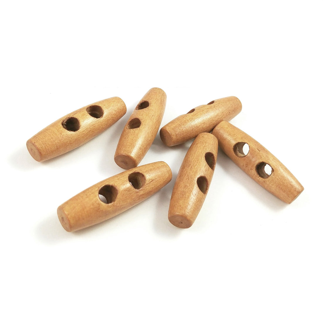 6 boutons de bois de 40mm