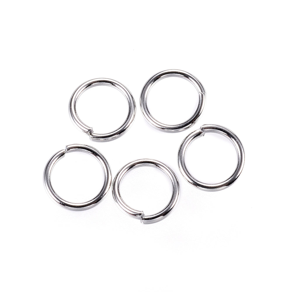 100 X 6mm Stainless Steel Jump Rings – 1mm Thick, Open Jump Rings For Jewelry Making