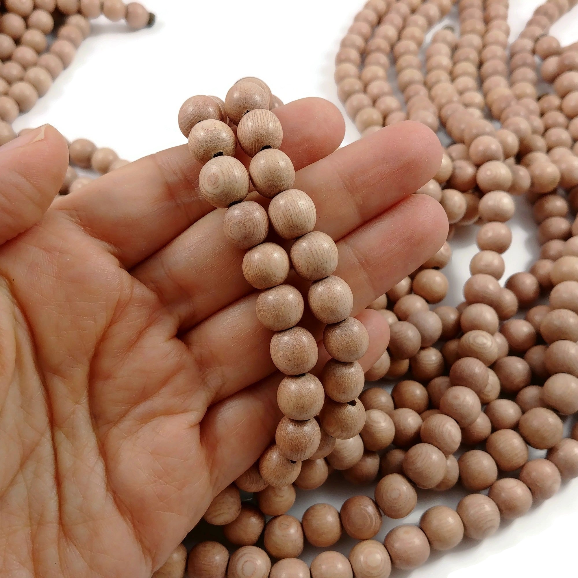 Perles rondes en bois de rose naturel 4, 5, 6, 8 ou 10mm